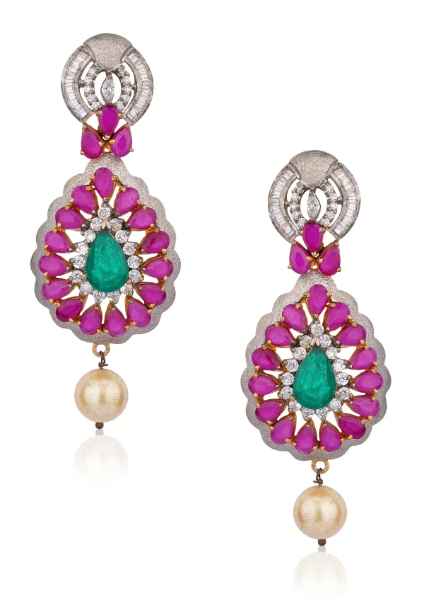 RUBY EMERALD EARRINGS