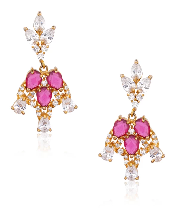 FANCY PINK STONE EARRINGS