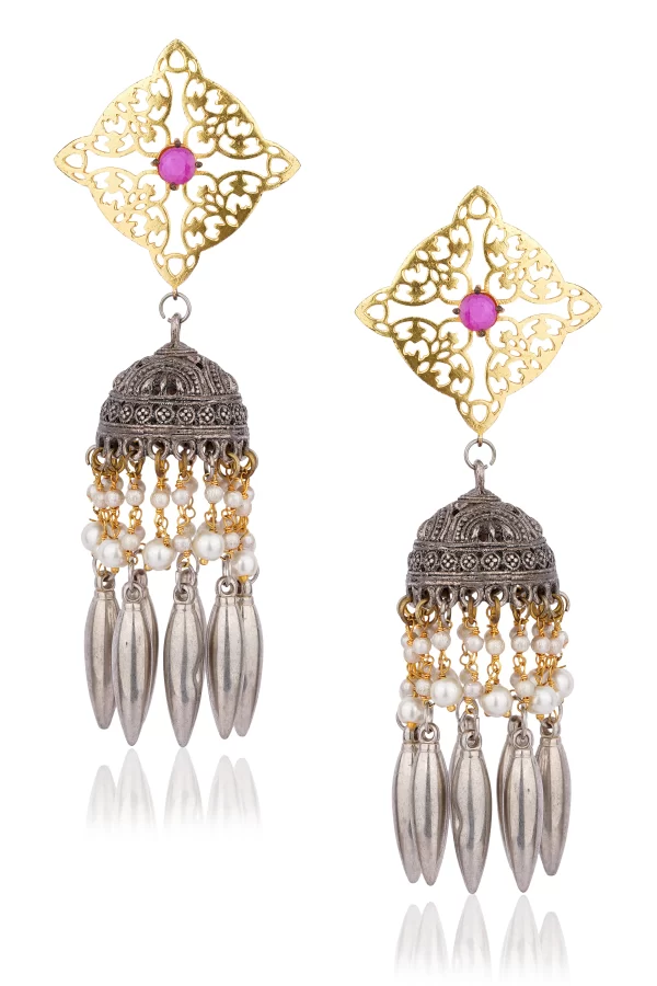 SILVER AND GOLD DANGLERS