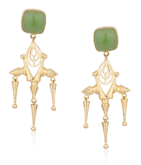 GREEN CENTRE STONE DANGLERS