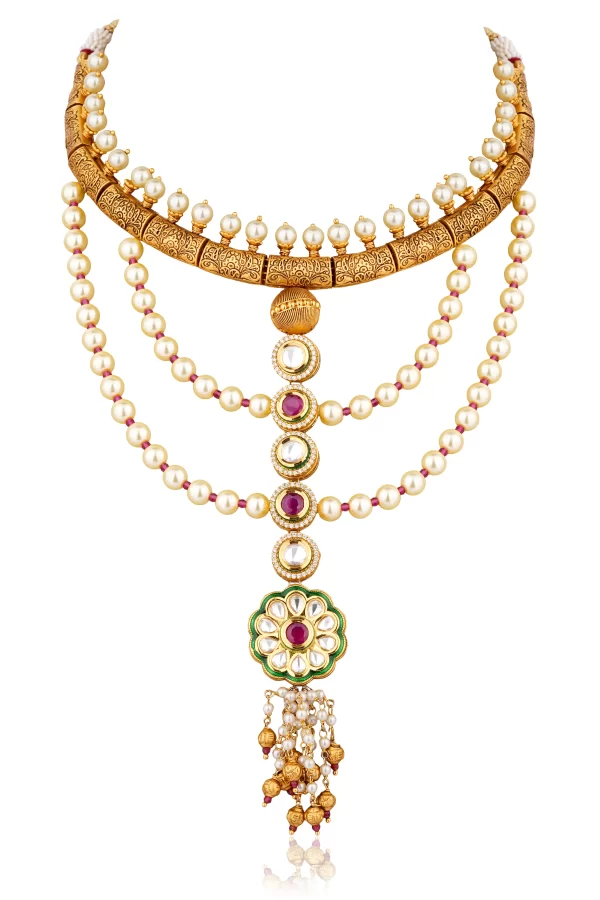 LAYERED POLKI ELEGANT NECKLACE