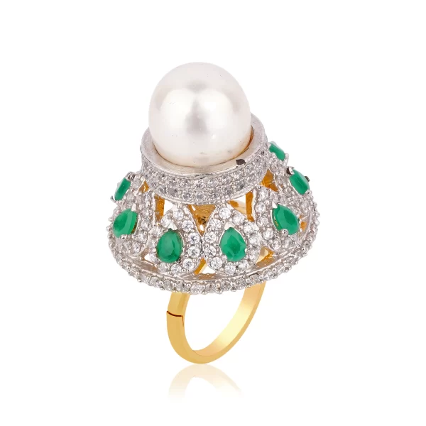 Diamond PEARL silver ring