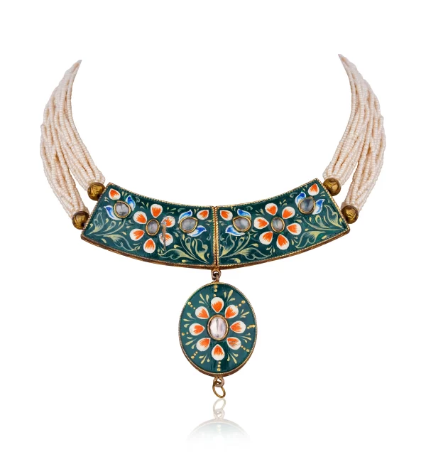 MEENAKARI CHOKER STYLE NECKLACE