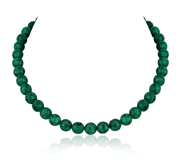 GREEN ROUND STONE MALA