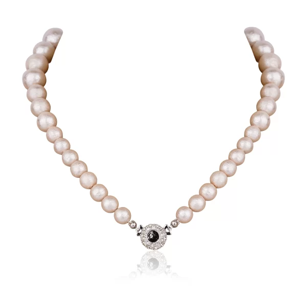 LIGHT WEIGHT IMITATION PEARL MALA WITH DIAMOND LOCK
