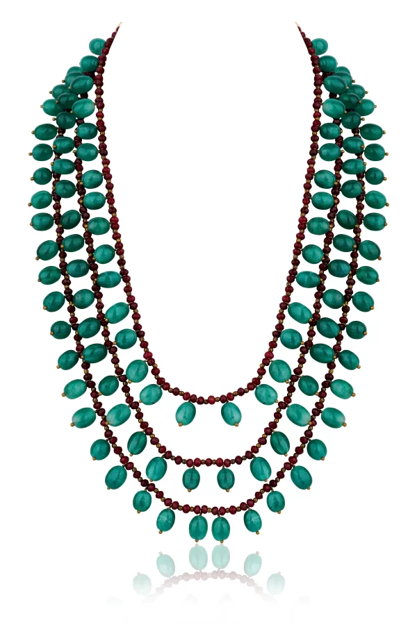 RUBY STONE AND EMERALD NECKLACE