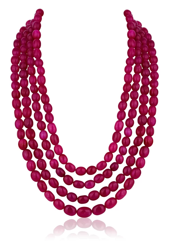 FOUR LAYERED RUBY STONE NECKLACE