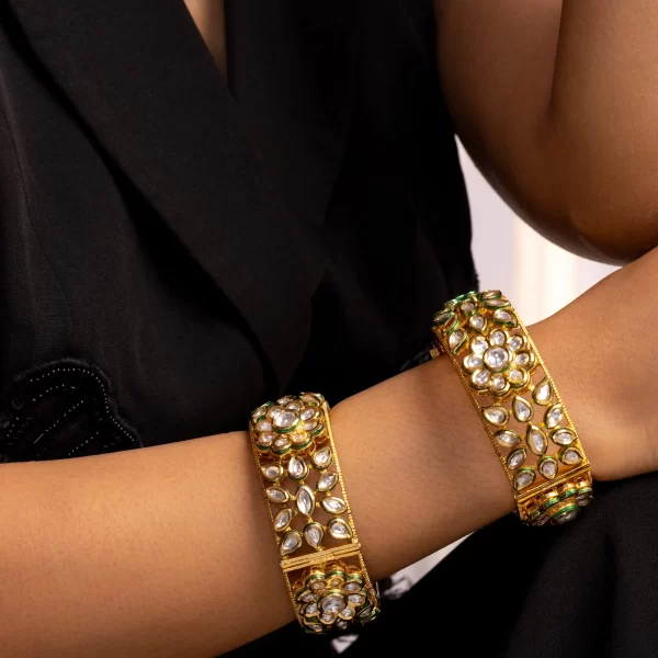 polki elegant bangles in gold