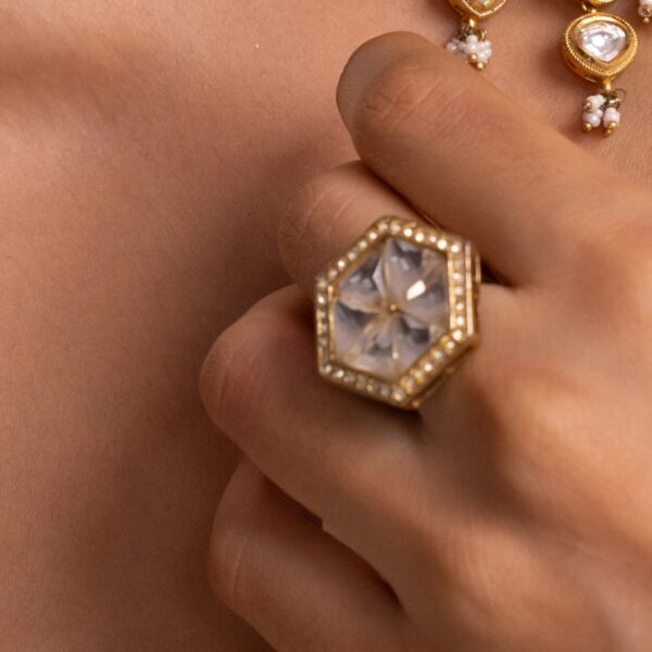big polki star ring